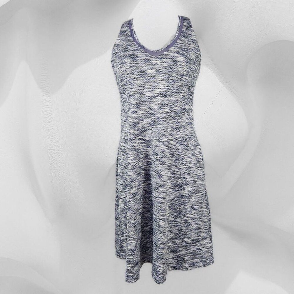Womens MPG Athletic Sporty Dress Purple Black w/Pockets Knee Length M Racerback